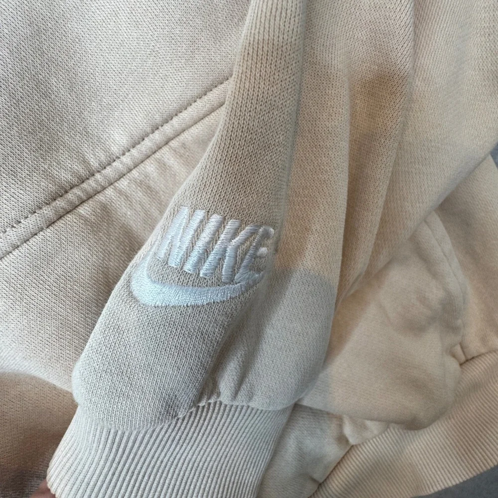 Nike Air Kids Graphic Hoodie‎ Beige Fleece Pullover Size XL